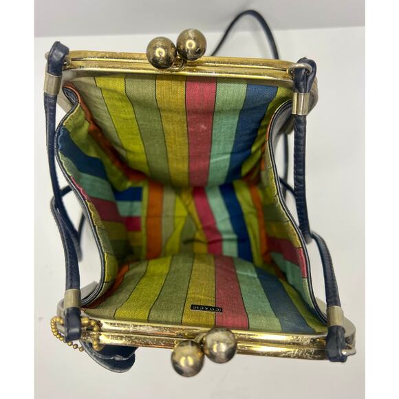 Vintage Coach Double Entry Swinger Bonnie Cashin Mexican Stripe - Picture 6 of 12